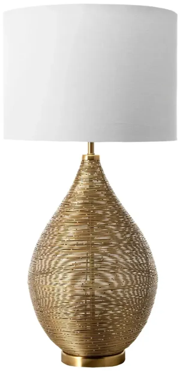 26-inch Wire Framed Iron Teardrop Vase Table Lamp