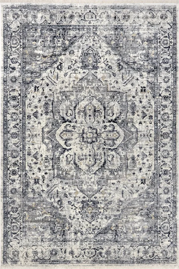 Rosette Medallion Fringed Rug