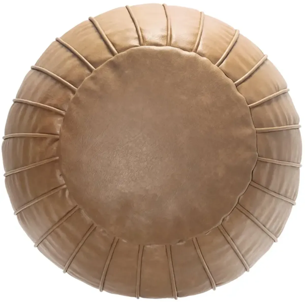 Faux Leather Pleated Pouf