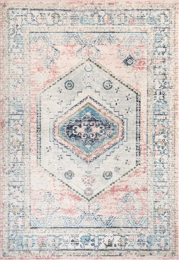 Distressed Jewel Medallion Rug