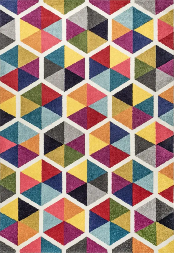 Prismatic Simon Honeycomb Rug