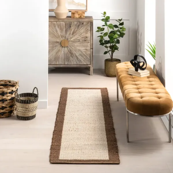 Suellen Bordered Handwoven Jute-Blend Rug