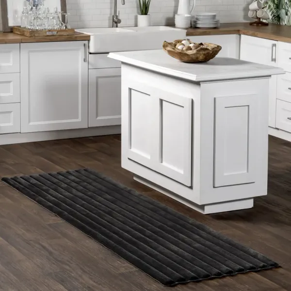 Kris Striped Plush Cloud Washable Rug