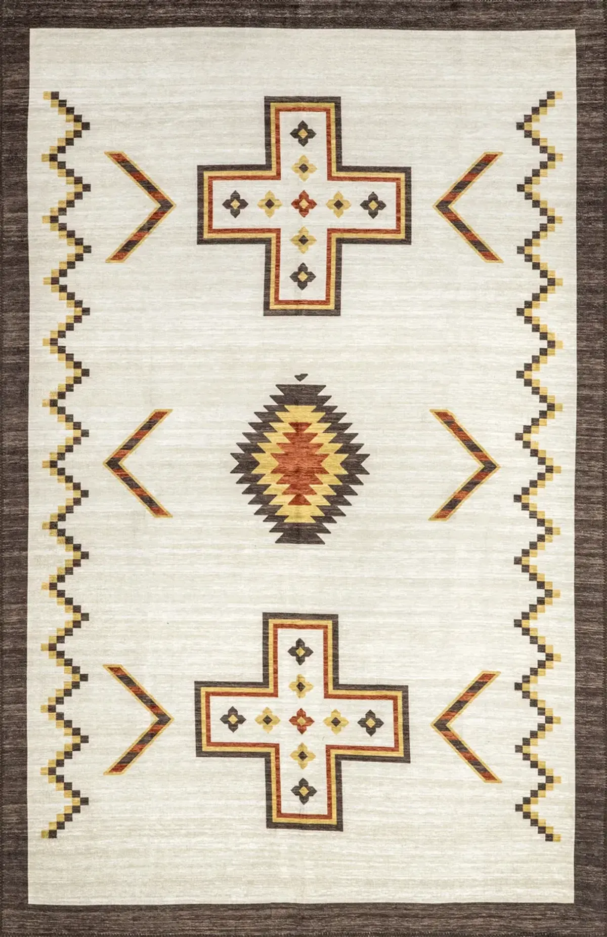 Zahaira Washable Aztec Rug