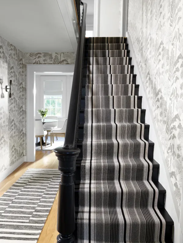 Alfie Ticking Handwoven Cotton Rug