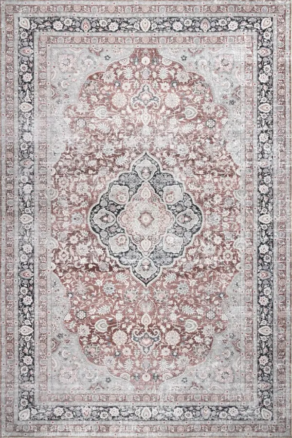 Nikki Vintage Rosette Washable Rug