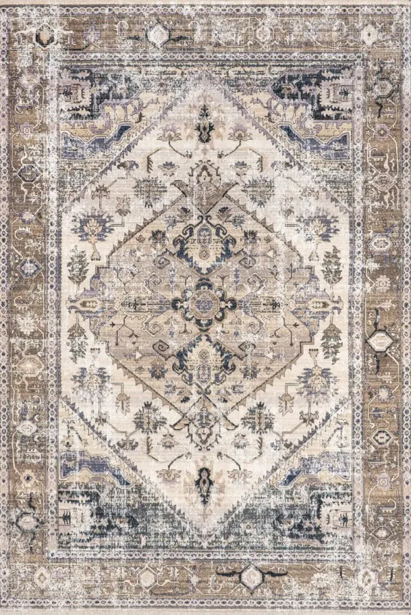 Larkspur Fringed Washable Rug