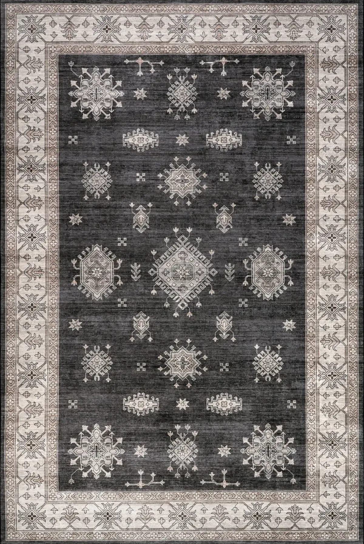 Andrea Bordered Spill Proof Washable Rug