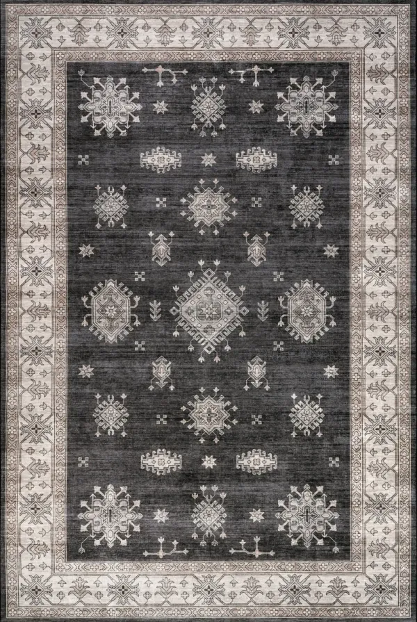 Andrea Bordered Spill Proof Washable Rug