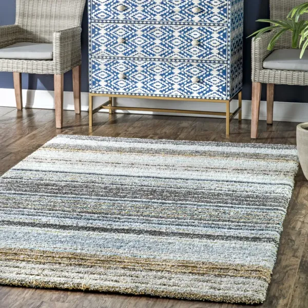 Striped Shaggy Rug