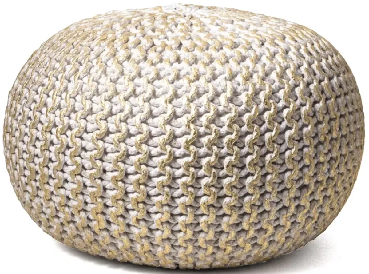 Knitted Round Pouf