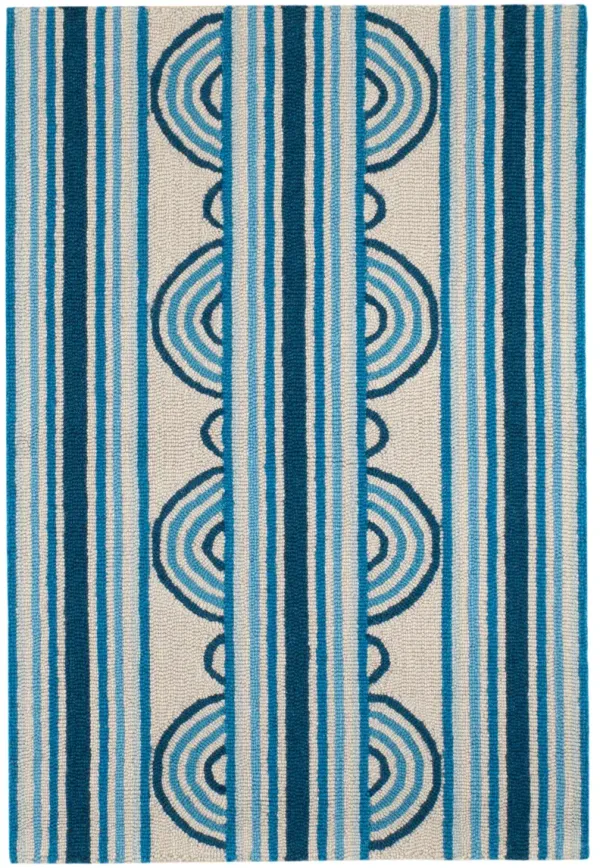 Button Hand Micro Hooked Wool Rug