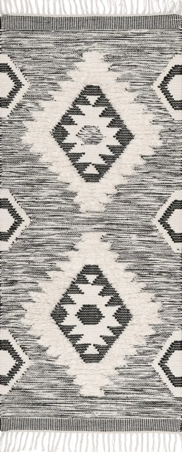 Shaggy Moroccan Lattice Fringe Rug