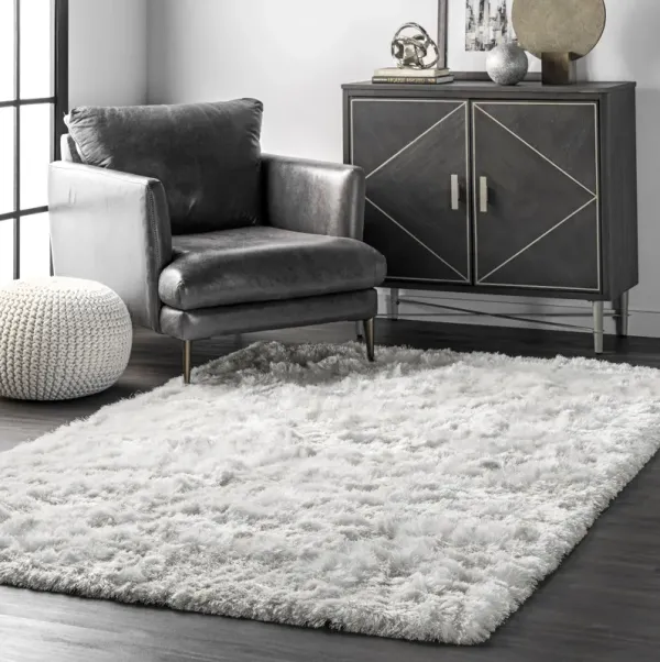 Silky Shine Solid Shag Rug