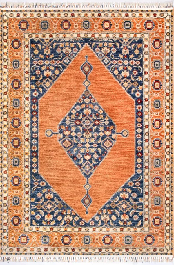 Floral Cardinal Medallion Rug