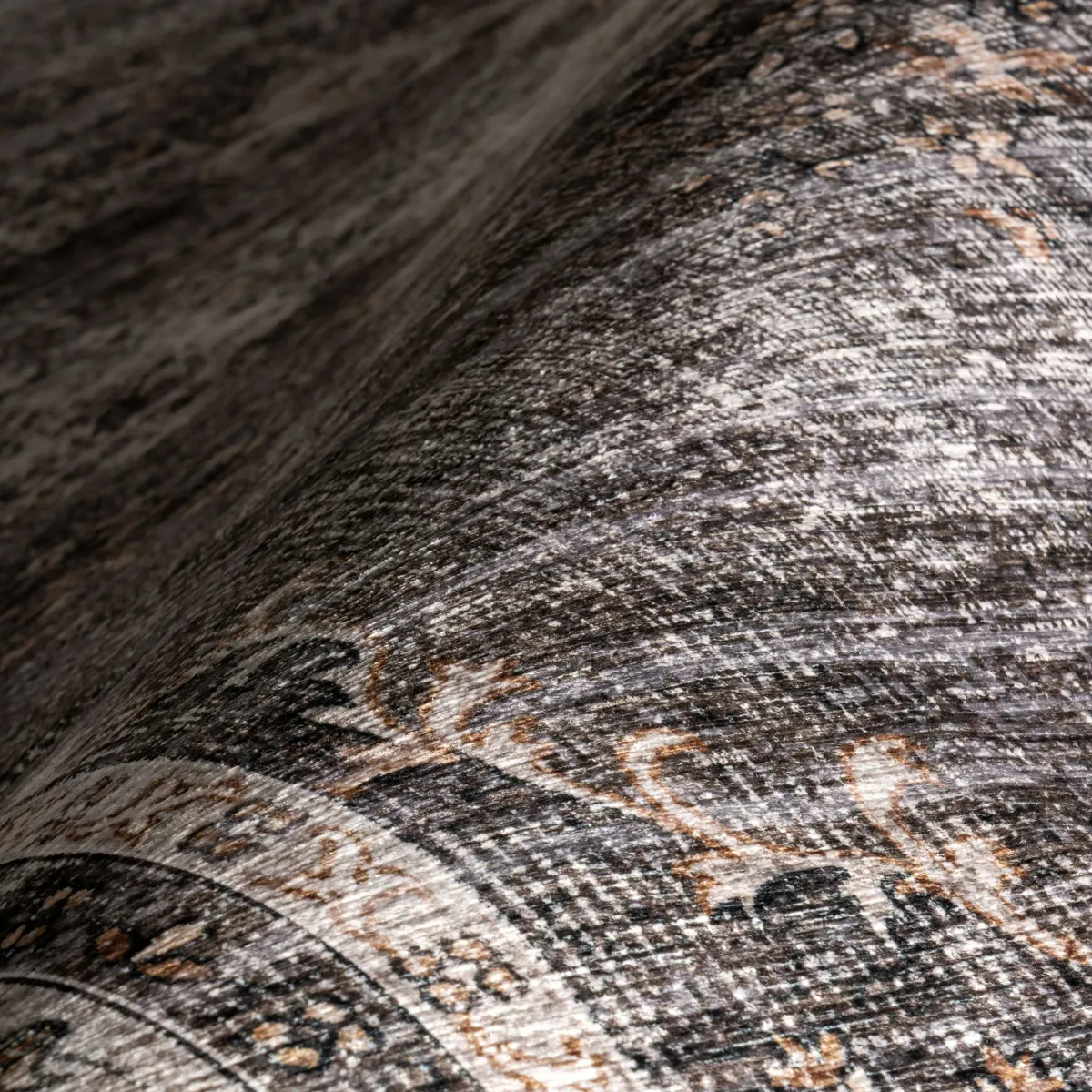 Rosewood Vintage Spill Proof Washable Rug