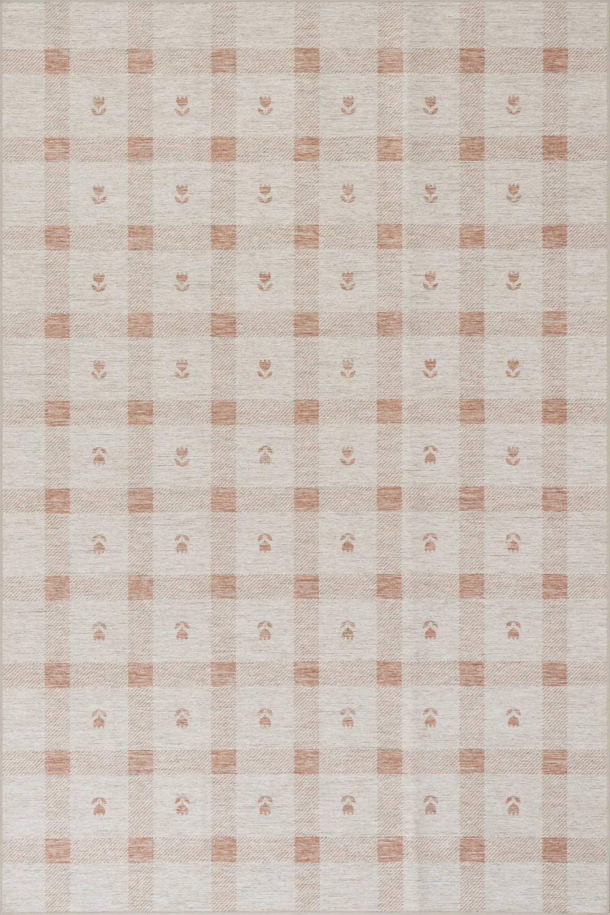 Elenica Modern Plaid Machine Washable Rug