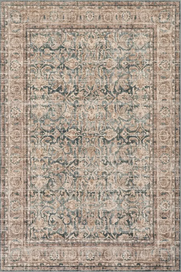 Lye Bordered Traditional Washable Rug