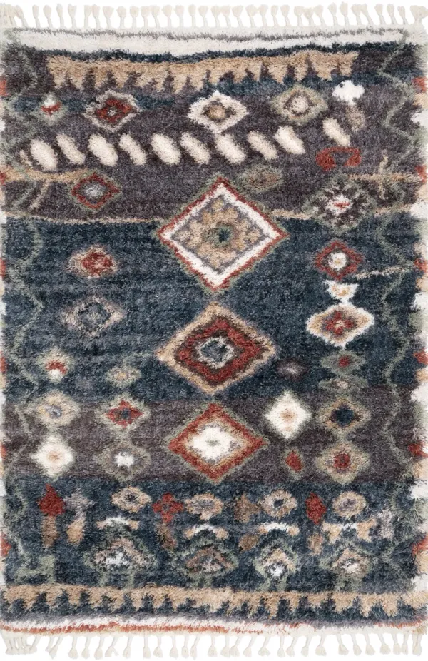Moroccan Diamond Shag With Tassels Rug