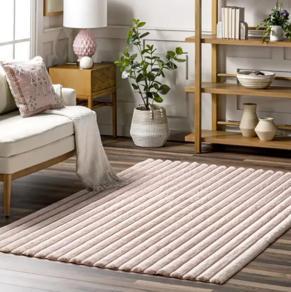 Kris Striped Plush Cloud Washable Rug