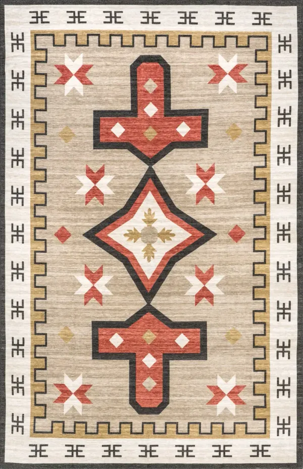 Devon Washable Aztec Rug