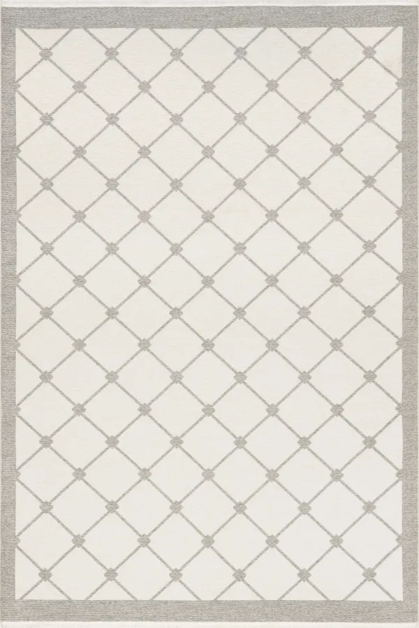 Thelma Lattice Fringed Reversible Washable Rug
