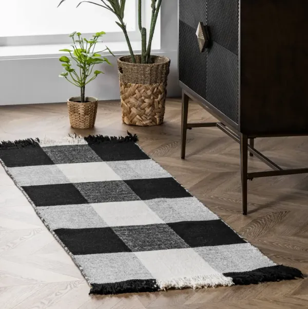 Fringed Plaid Rug