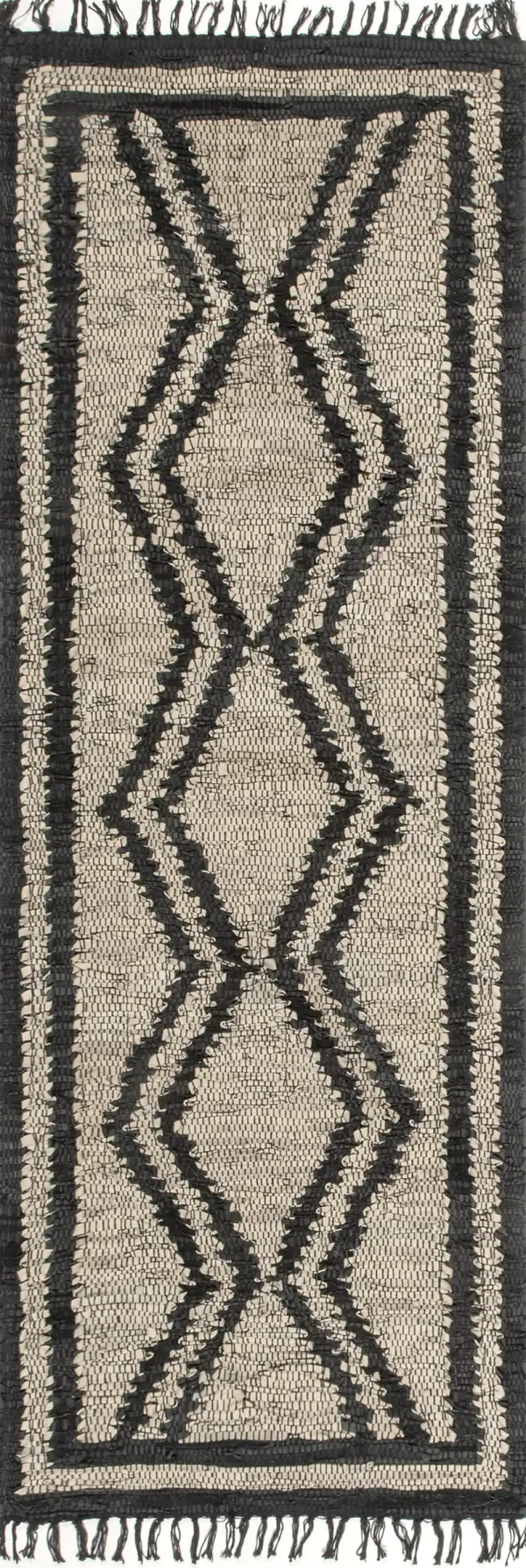 Helix Leather Flatweave Tassels Rug