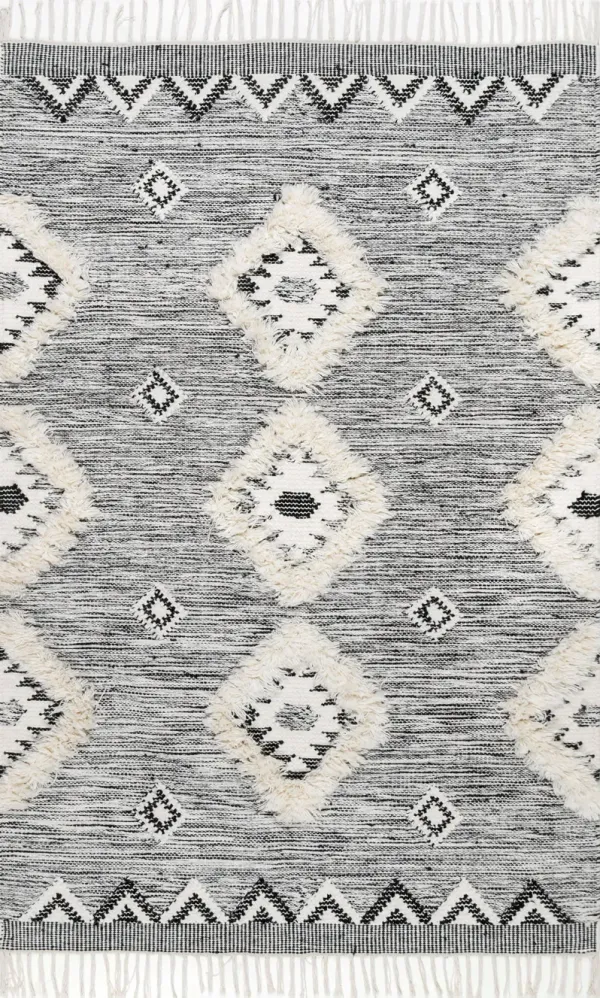 Shaggy Moroccan Lattice Fringe Rug