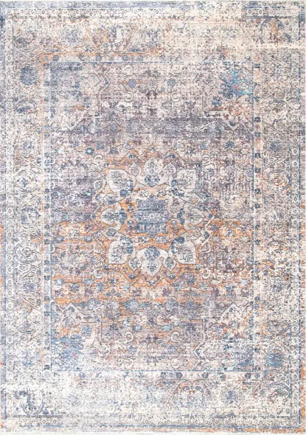 Wreath Medallion Fringe Rug