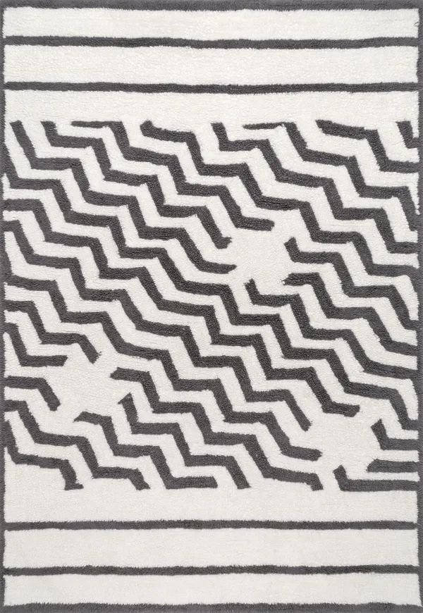 Naomi Wool Chevron Washable Rug