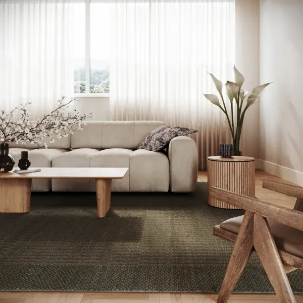 Tiziri Striped Moroccan Hand Woven Jute Rug