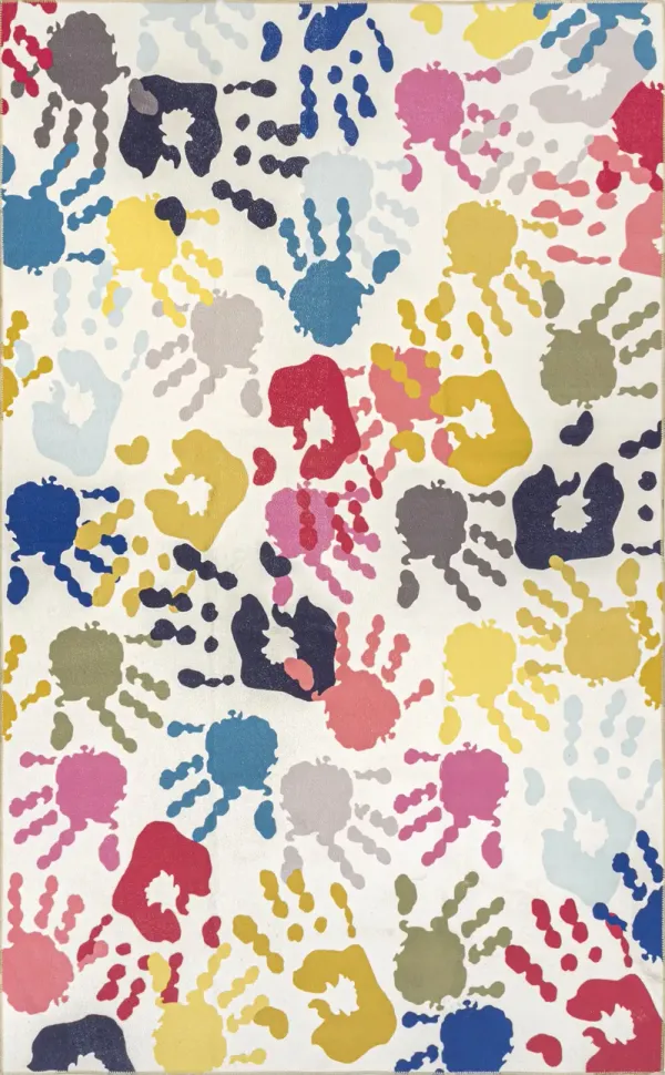 Tiffany Handprint Collage Kids Washable Rug
