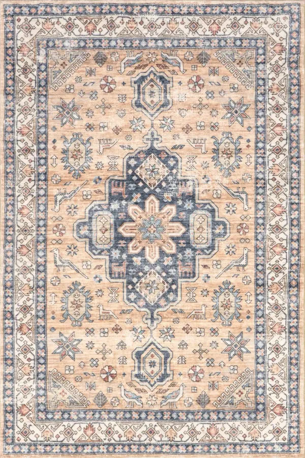 Arsenia Vintage Medallion Washable Rug