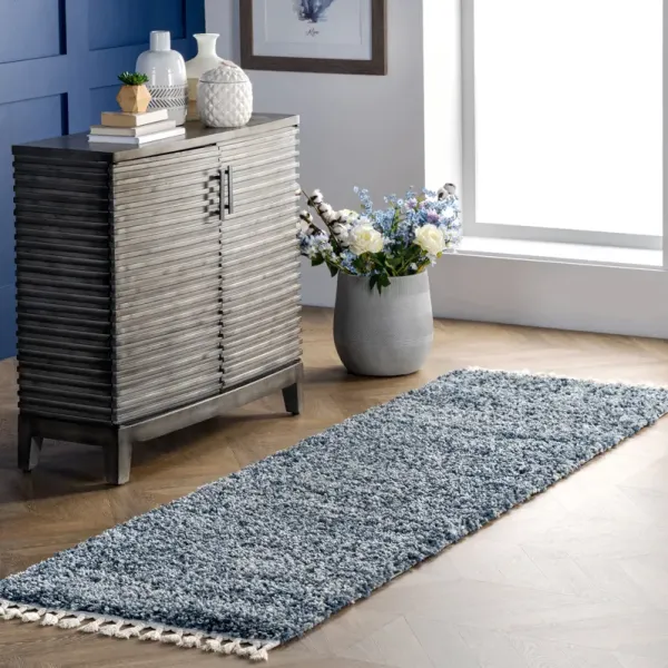 Shaded Shag With Tassels Rug