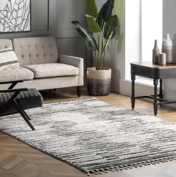 Shaded Chevron with Tassels Rug