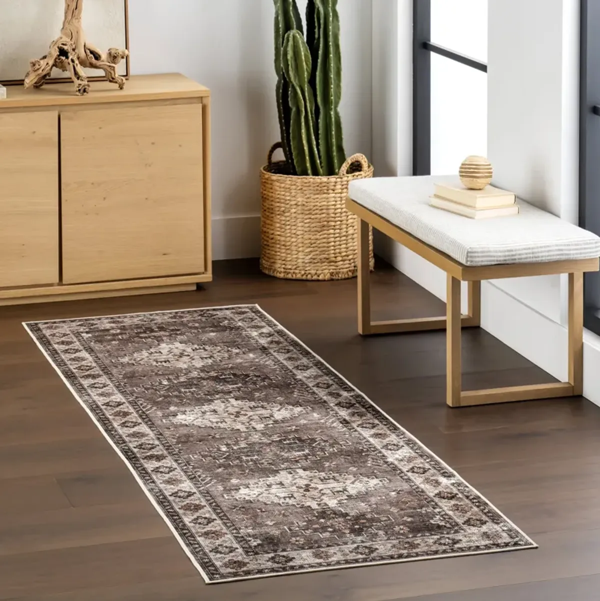 Barbary Distressed Spill Proof Washable Rug