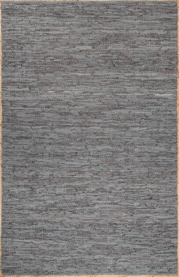 Solid Leather Flatweave Rug