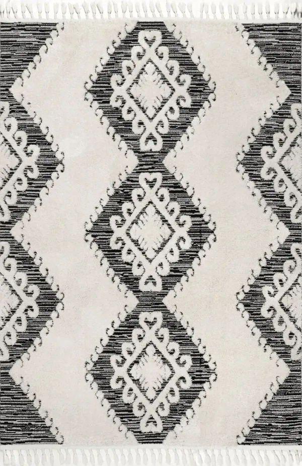 Maya Textured Tasseled Rug