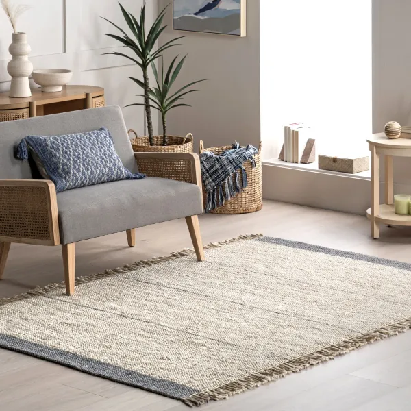 Billie Striped Tasseled Rug