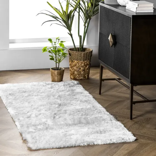 Silky Shine Solid Shag Rug