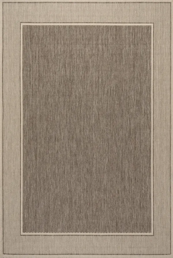Monochrome Bordered Indoor/Outdoor Rug
