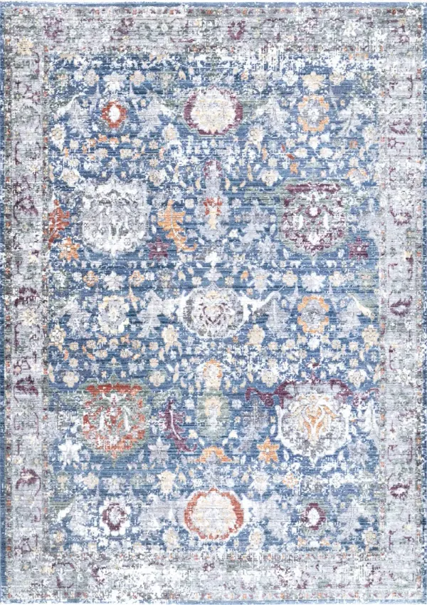 Fading Floral Fringe Rug