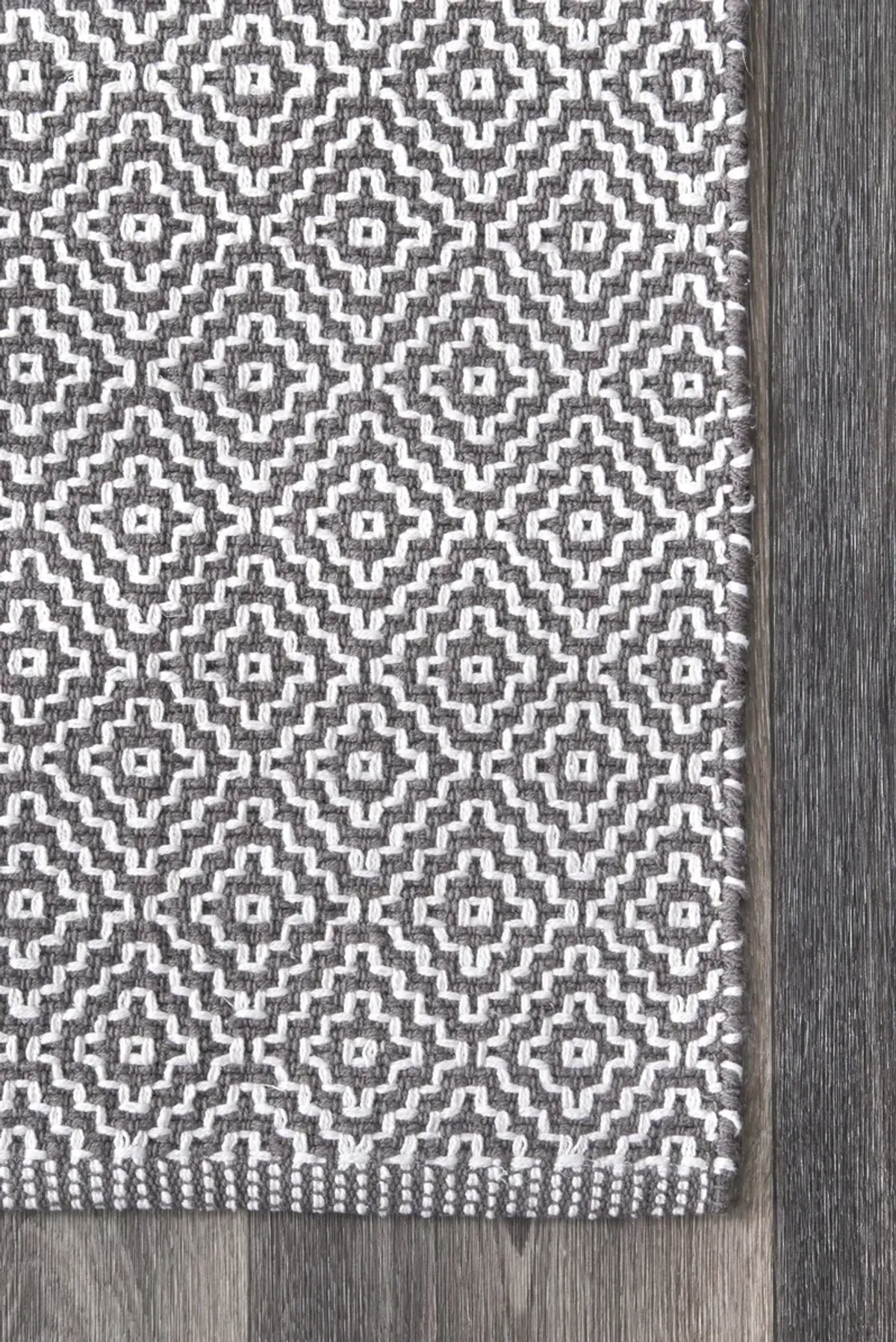 Diamond Cotton Check Flatwoven Rug