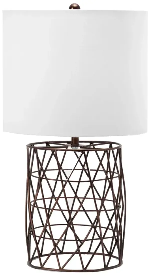 22-inch Iron Wire Mesh Trellis Table Lamp