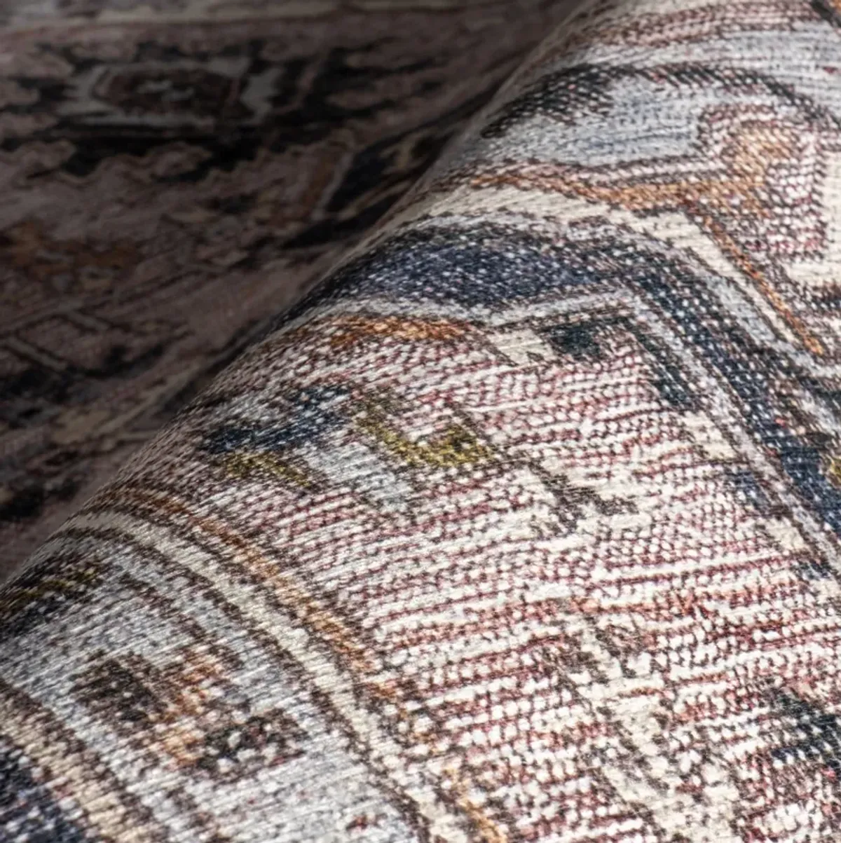 Jewel Medallion Spill Proof Washable Rug