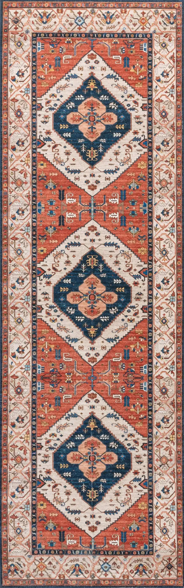 Tribal Medallion Washable Rug