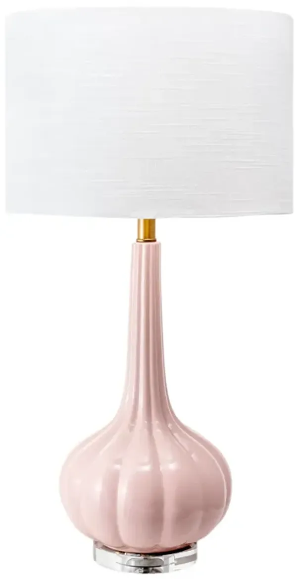 29-inch Fluted Ceramic Bulbous Table Lamp