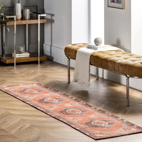 Washable Southwestern Medallion Rug