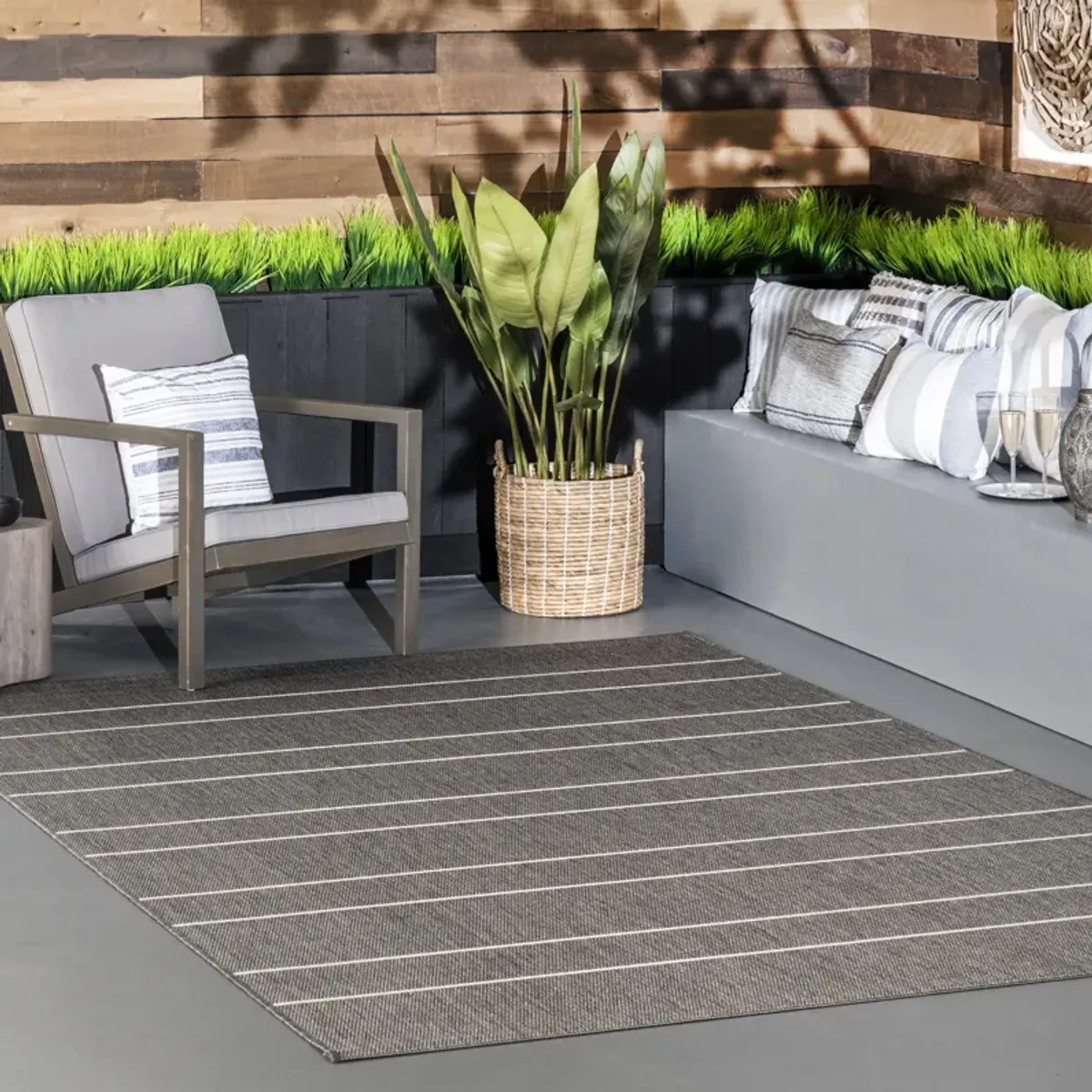 Venetian Pinstripes Indoor/Outdoor Rug